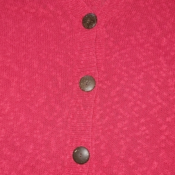 Avenue size 22/24 red hooded short sleeve knit button down sweater - Picture 4 of 8